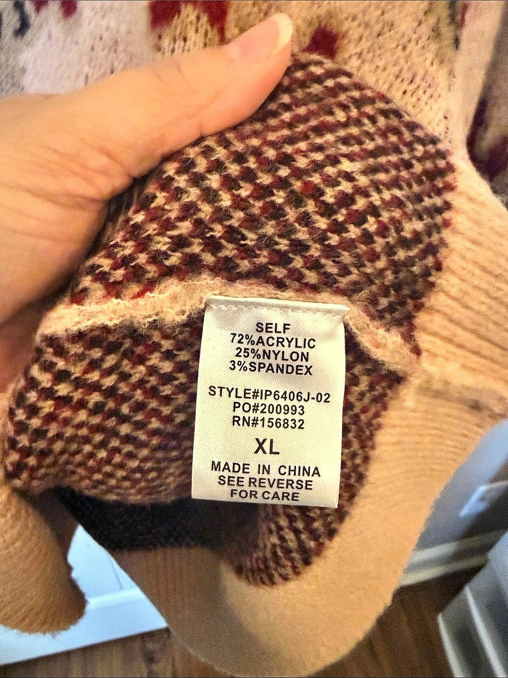 Bibi Reindeer Sweater in Beige XL Like New - Picture 4 of 7